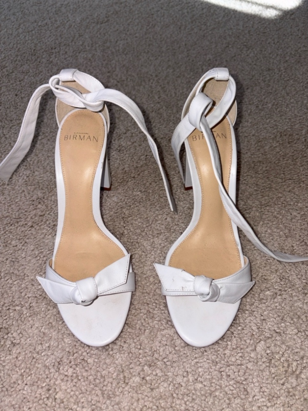 Alexandre Birman White Clarita Block Heel Sandals 90mm
